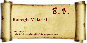 Beregh Vitold névjegykártya
